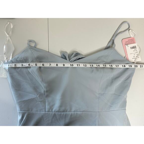 After Six NWT Light Blue Tie-Back Cutout Maxi Dress Side Slit Formal Sexy 16 - Picture 8 of 8